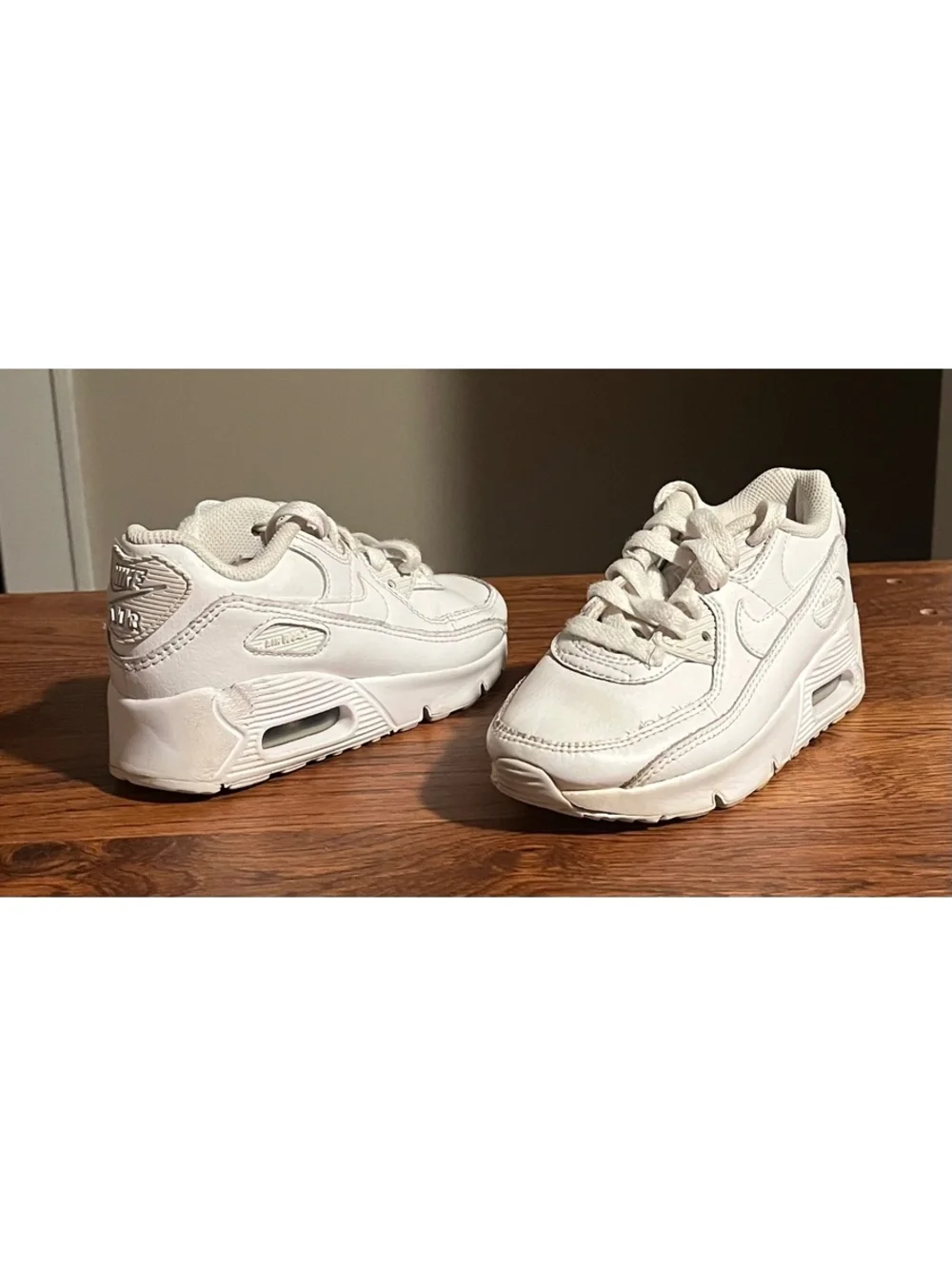 Nike Air Max 90 White Leather Sneakers Size 11C